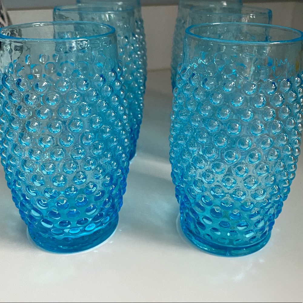 Vintage Fenton Glass Hobnail Glasses Set of 5